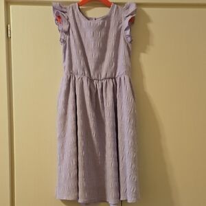 Charming Lavender Ruffle Sleeve Kids Dress